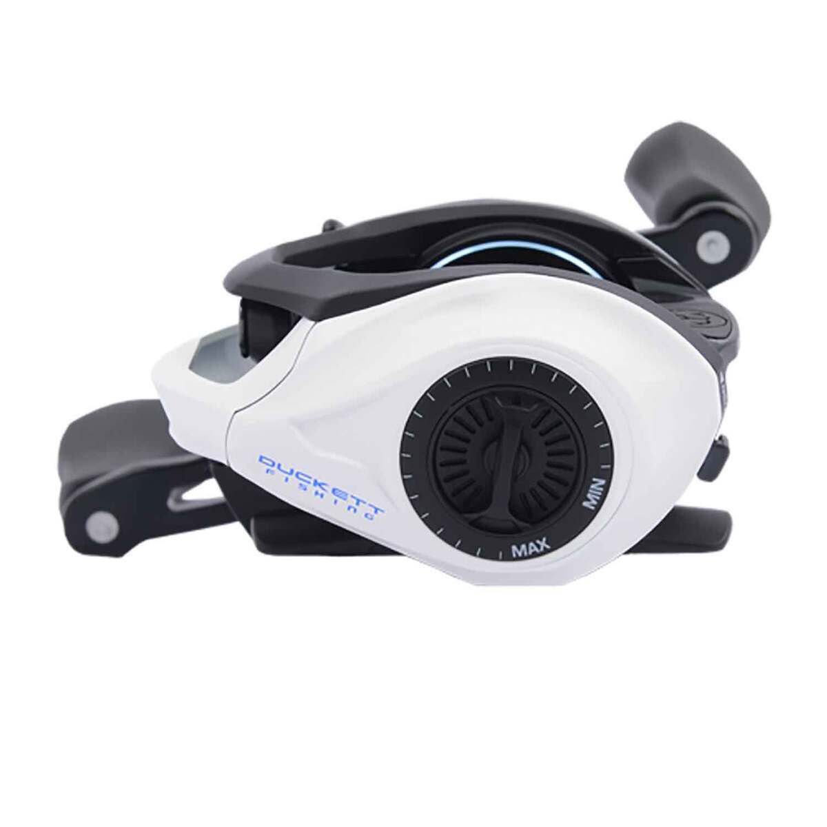 Duckett Fishing Jacob Wheeler Series 100 Casting Reel - Size 100, Right Retrieve - White/Black 100 Duckett Fishing Jacob Wheeler Series 100 Casting Reel - Size 100, Right Retrieve - White/Black 100