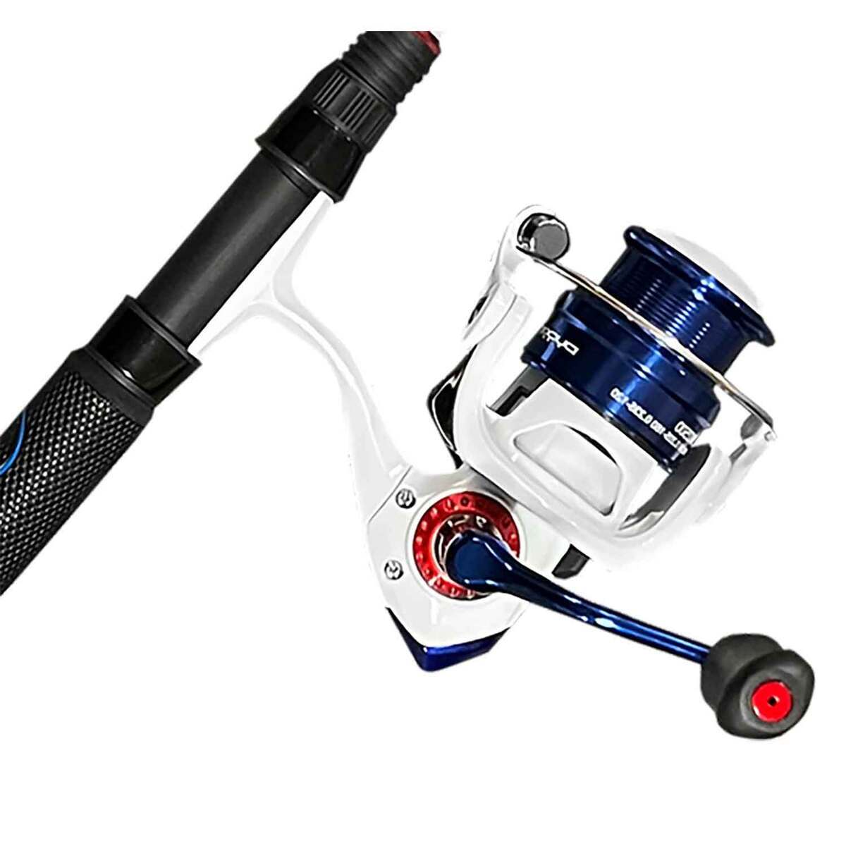 Duckett Fishing Jacob Wheeler Signature Series Pro Spinning Combo - 7ft, Medium Power, 1pc - White, Blue Duckett Fishing Jacob Wheeler Signature Series Pro Spinning Combo - 7ft, Medium Power, 1pc - White, Blue
