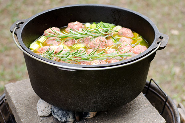 Dutch oven cooking soup