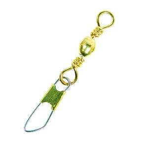 Eagle Claw Barrel Swivel W/Safety Snap - Brass, Size 5, 5 Pack