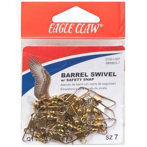 Eagle Claw 20 Pack Barrel Swivel w/Safety Snap