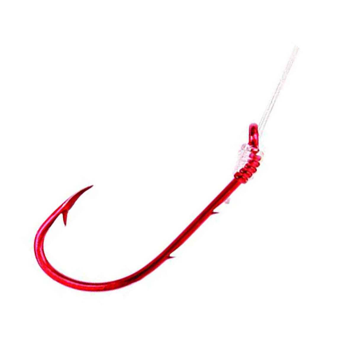 Eagle Claw 139GEH-8 Baitholder Snelled Hook, Red