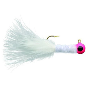 Eagle Claw Chenille Crappie Marabou Jig - Pink/White, 1/32oz, 6pk