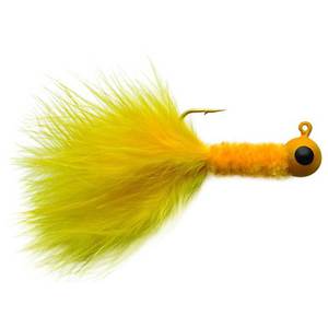 Eagle Claw Chenille Crappie Jigs Marabou Jig - Yellow, 1/32oz