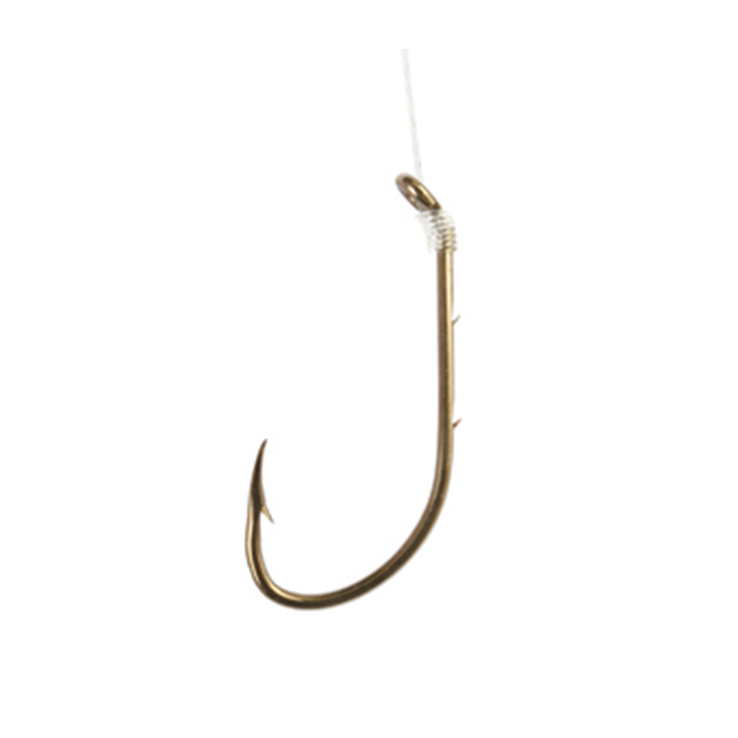 Eagle Claw 139H-2 Bait Holder Snelled Fish Hooks - 6 Piece Pack, Bronze, Made In USA
