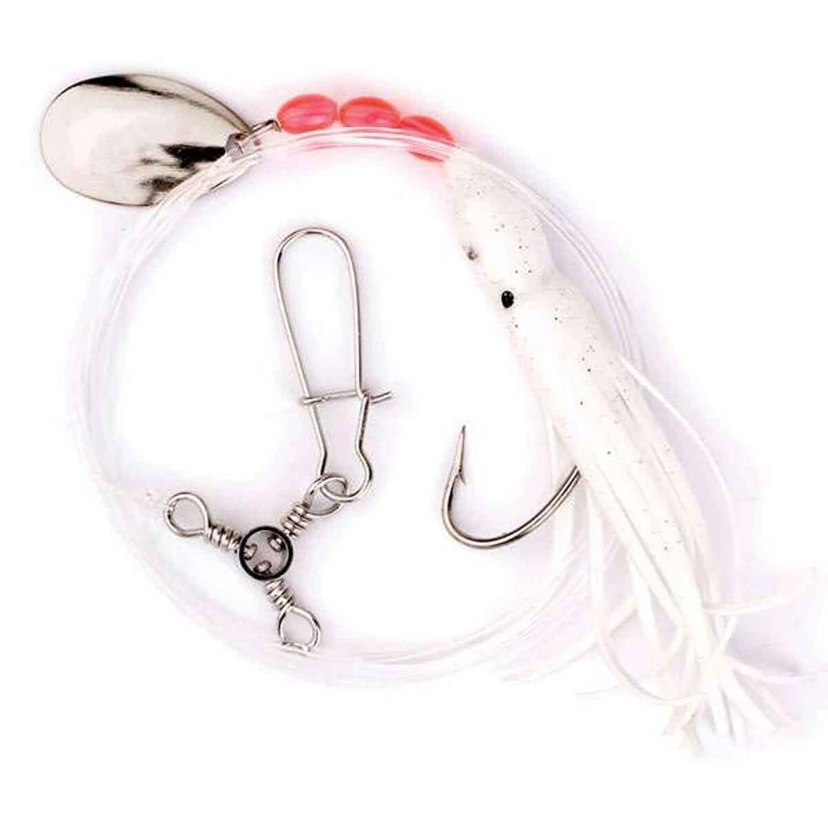 Eagle Claw Lazer Sharp Soft Squid Fluke Bait Rig - White, 2/0 - White 2/0 Eagle Claw Lazer Sharp Soft Squid Fluke Bait Rig - White, 2/0 - White 2/0