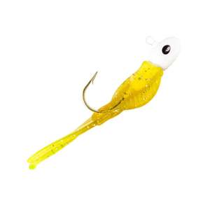 Eagle Claw Paddle Bug Ice Fishing Jig - Chartreuse Glitter, 1/8oz