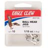 Eagle Claw Ballhead Jig Head - White, 1/16oz, 10pk - White