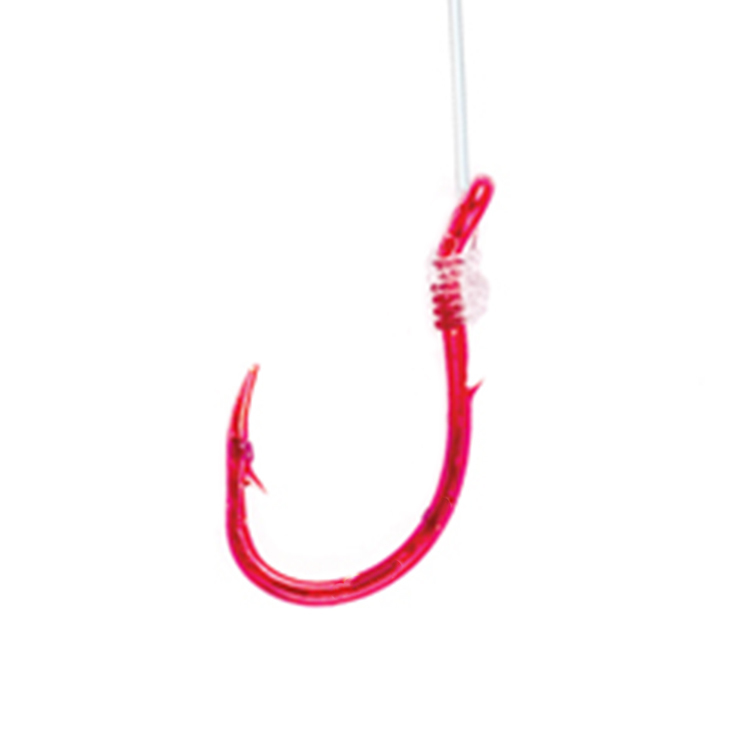Eagle Claw 073GEH-10 Salmon Egg Snelled Hook, 7 in, Red