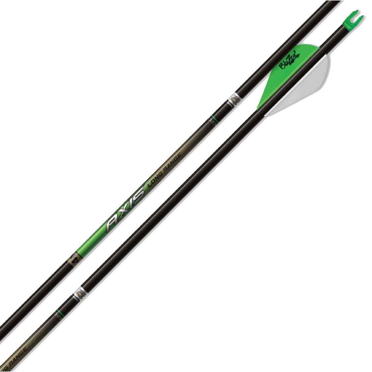 Easton Axis Long Range 400 Spine Carbon Arrows - 12 Pack - Black/Green Easton Axis Long Range 400 Spine Carbon Arrows - 12 Pack - Black/Green