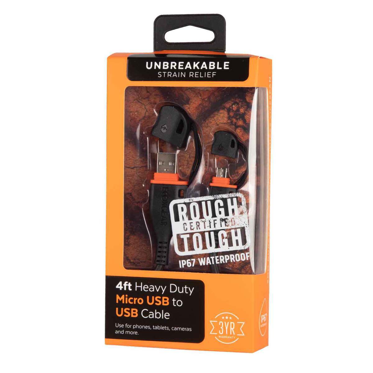 Ecoxgear 4ft Micro USB to USB Cable - Black - Black Ecoxgear 4ft Micro USB to USB Cable - Black - Black