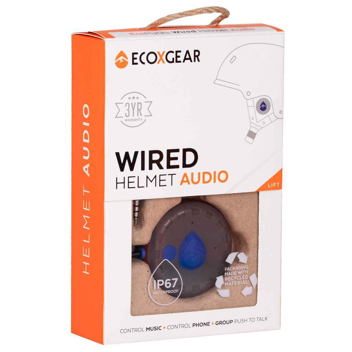 Ecoxgear EcoPucks Wired Helmet Audio - Gray - Gray Ecoxgear EcoPucks Wired Helmet Audio - Gray - Gray