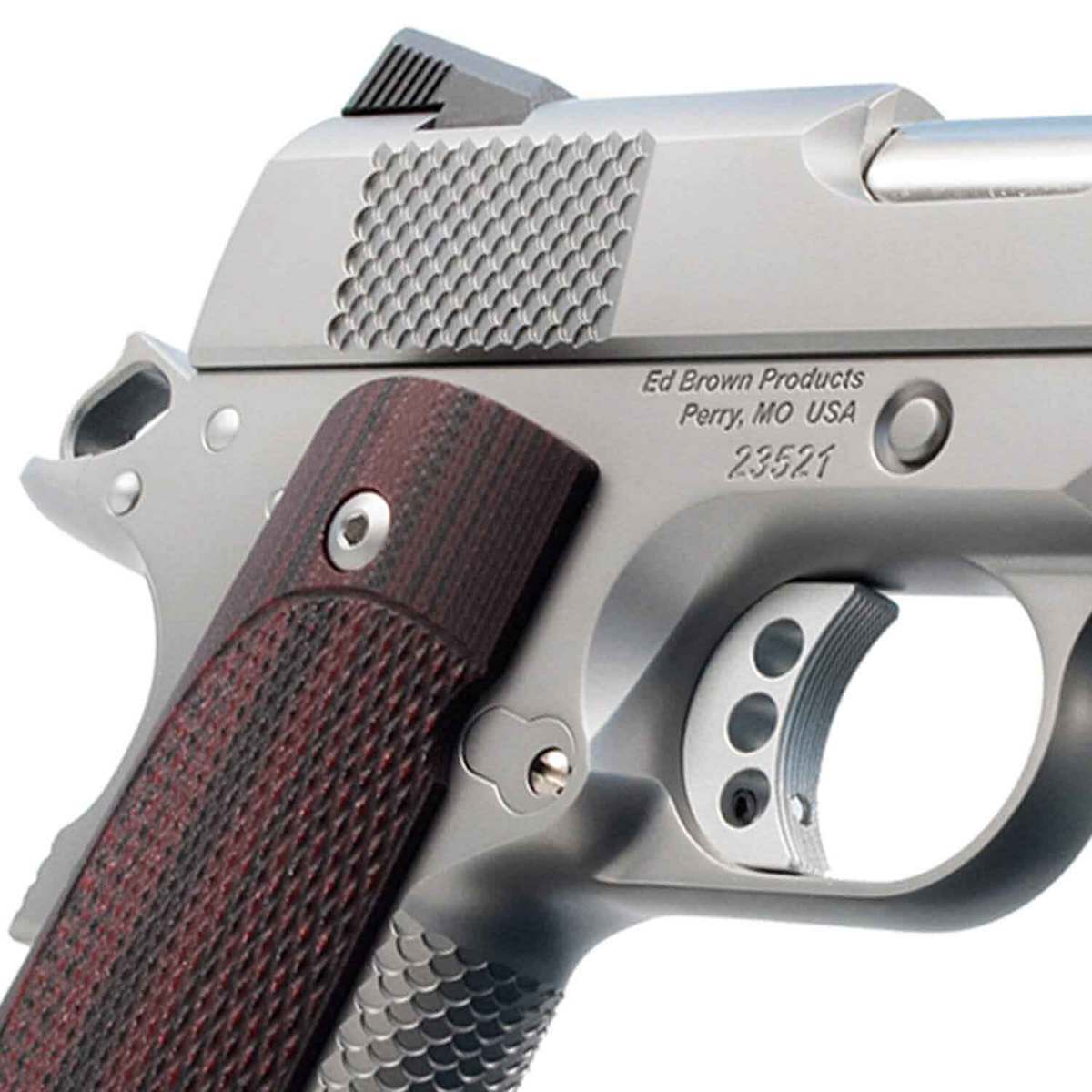 Ed Brown 18 CCO 45 Auto (ACP) 4.25in Stainless/Brown Pistol - 7+1 Rounds - Stainless/Brown Ed Brown 18 CCO 45 Auto (ACP) 4.25in Stainless/Brown Pistol - 7+1 Rounds - Stainless/Brown