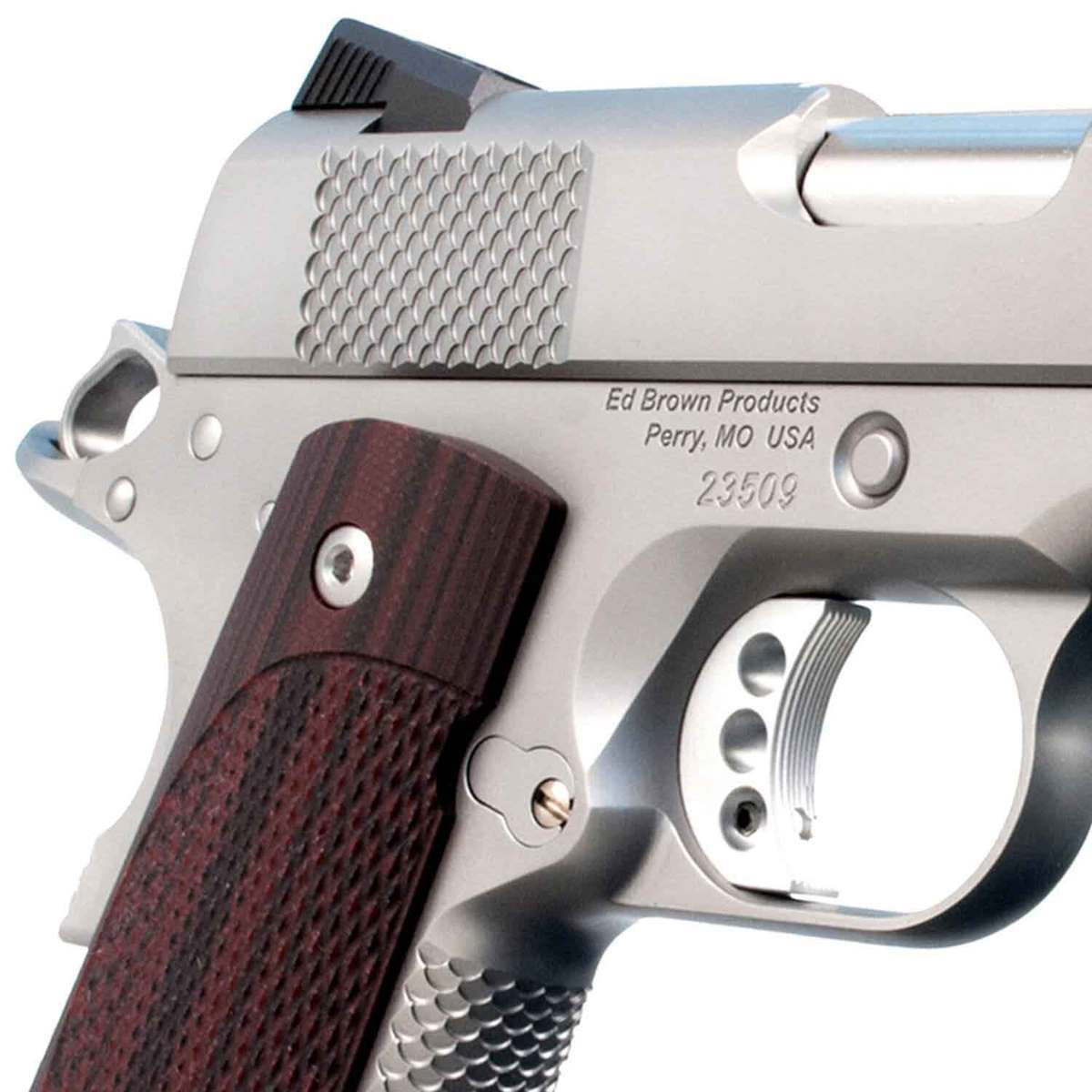 Ed Brown 18 Kobra Carry 45 Auto (ACP) 4.25in Stainless Pistol - 7+1 Rounds - Stainless/Brown Ed Brown 18 Kobra Carry 45 Auto (ACP) 4.25in Stainless Pistol - 7+1 Rounds - Stainless/Brown