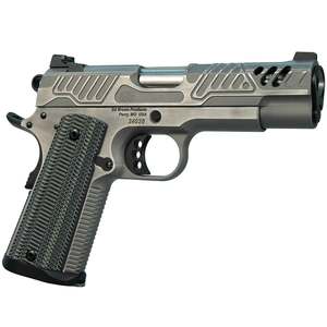 Ed Brown ZEV 19 Commander 9mm Luger 4.25in Stainless/Black Gray Pistol - 9+1 Rounds