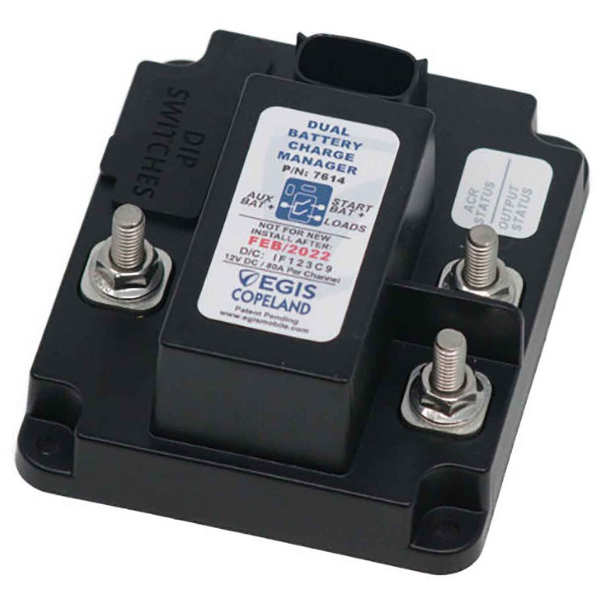 EGIS 12V Dual Battery Charger Manager Marine Accessory - Black - Black EGIS 12V Dual Battery Charger Manager Marine Accessory - Black - Black
