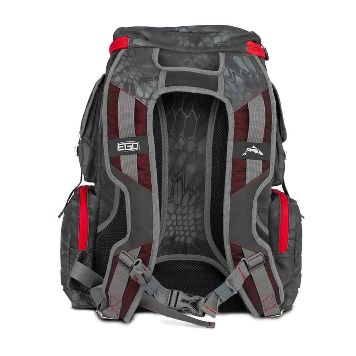 Kryptek Backpack EGO Kryptek Tactical Tackle Box Backpack - Grey/Red | Sportsman's Warehouse
