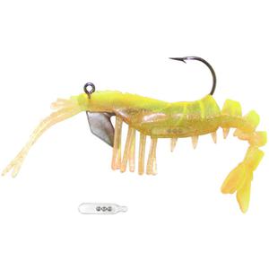 Egret Baits Vudu Rattler Shrimp Saltwater Soft Bait - Chartreuse, 1/4oz, 3-1/2in
