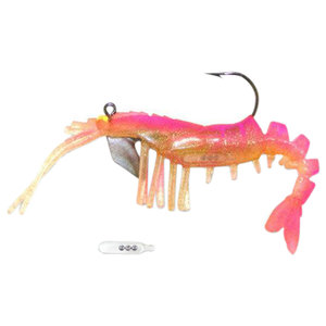 Vudu Rattler Rigged Shrimp - Pink, 1/4oz, 3-1/2in, 2pk