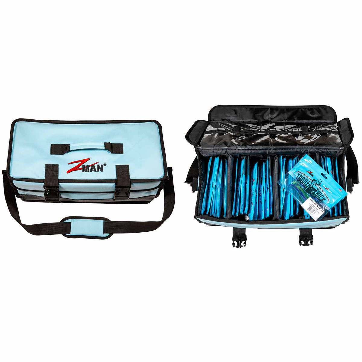 blue tackle bags Shimano 13 Additional Exterior Pockets Includes 3 pockets sized for 3600 trays plus internal storage throughout Evolution Horizontal 3600 Drift Series