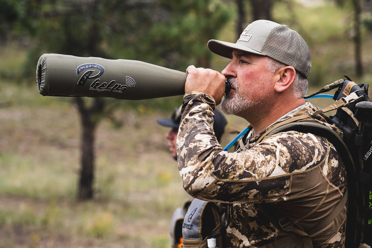 Man using Phelps Elk Call