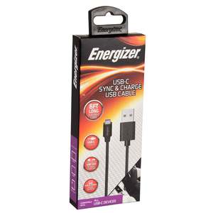 Energizer USB-C Sync & Charge USB Cable - Black