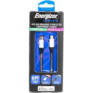Energizer 6ft USB-C to Lightning Nylon