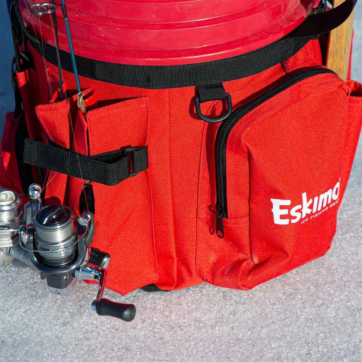 Eskimo Bucket Caddy Ice Fishing Accessory - Red Eskimo Bucket Caddy Ice Fishing Accessory - Red