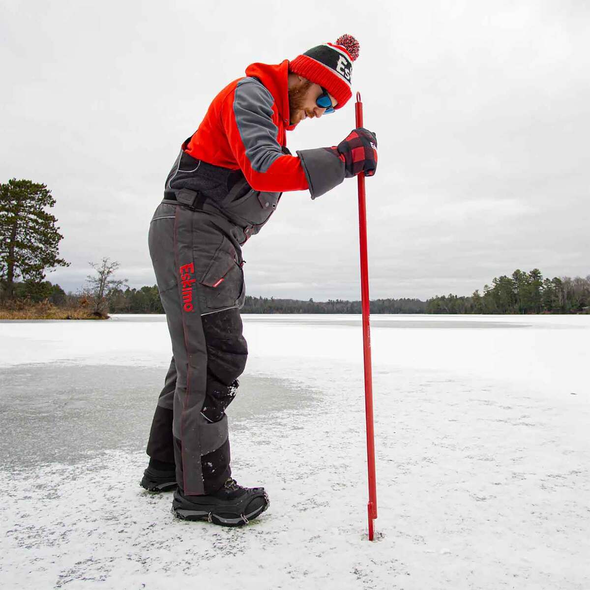 Eskimo Economy Chisel Ice Fishing Accessory - Red - Red Eskimo Economy Chisel Ice Fishing Accessory - Red - Red