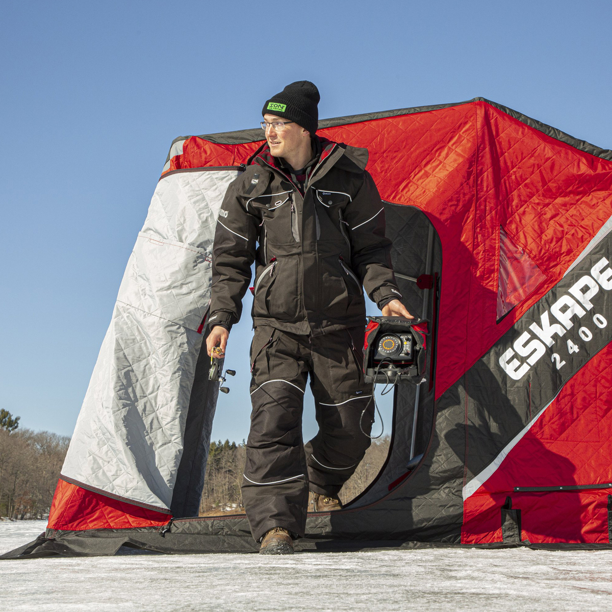 Eskimo Eskape 2400 Flip Ice Fishing Shelter - Red Eskimo Eskape 2400 Flip Ice Fishing Shelter - Red