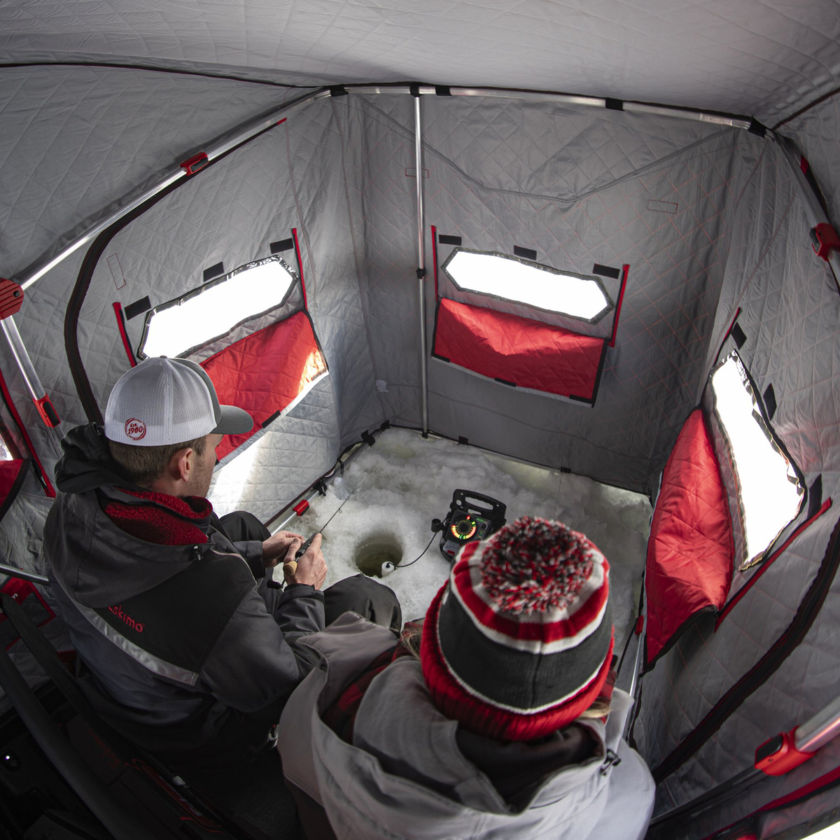 Eskimo Eskape 2400 Flip Ice Fishing Shelter - Red Eskimo Eskape 2400 Flip Ice Fishing Shelter - Red