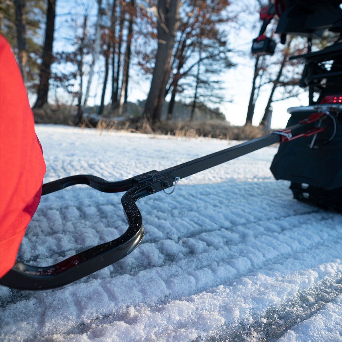 Eskimo EZ-Stow Pivoting Tow Hitch Utility Sled Accessory - Red/Black - Black/Red Eskimo EZ-Stow Pivoting Tow Hitch Utility Sled Accessory - Red/Black - Black/Red
