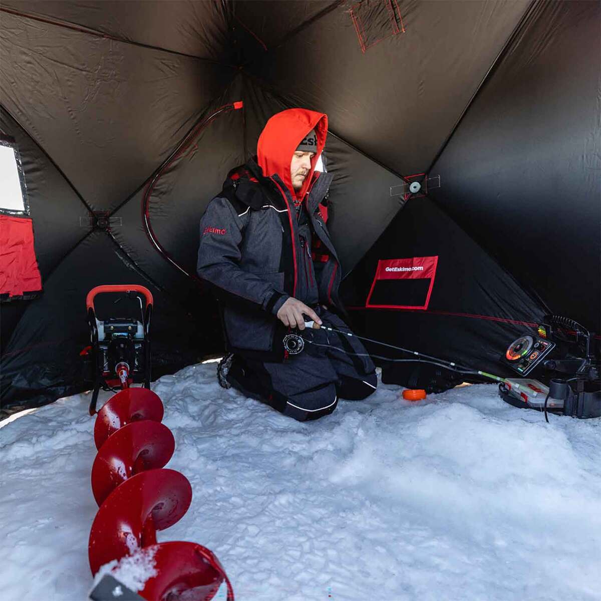 Eskimo Fish Rack Eskimo Quickfish 3 Hub Ice Fishing Shelter | Sportsman's Warehouse