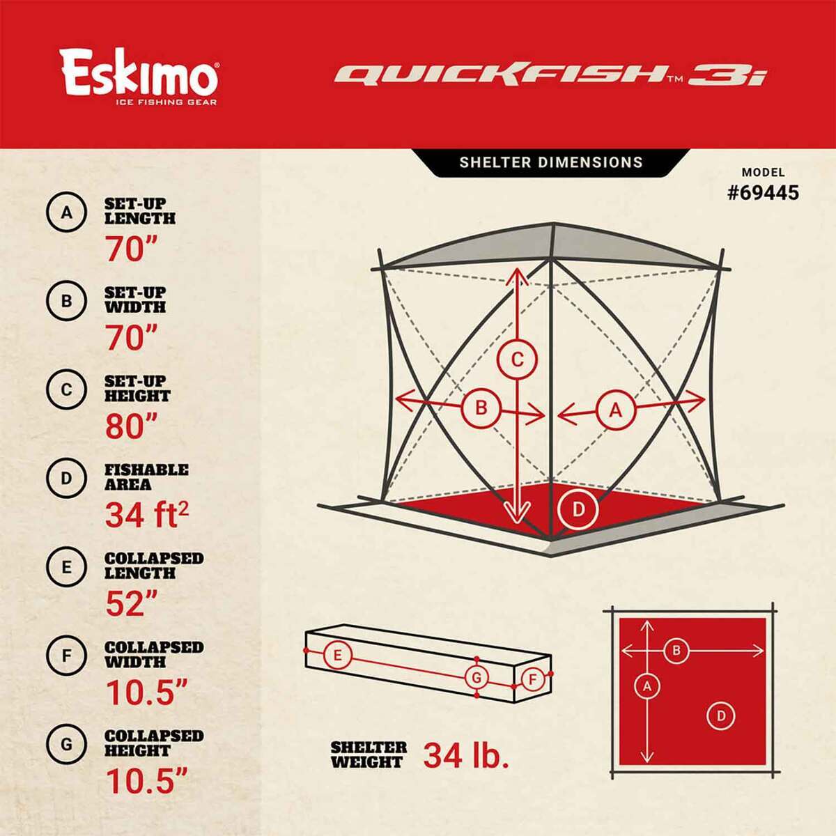 Quick Fish 4 Eskimo Quickfish 3i Hub Ice Fishing Shelter | Sportsman's Warehouse