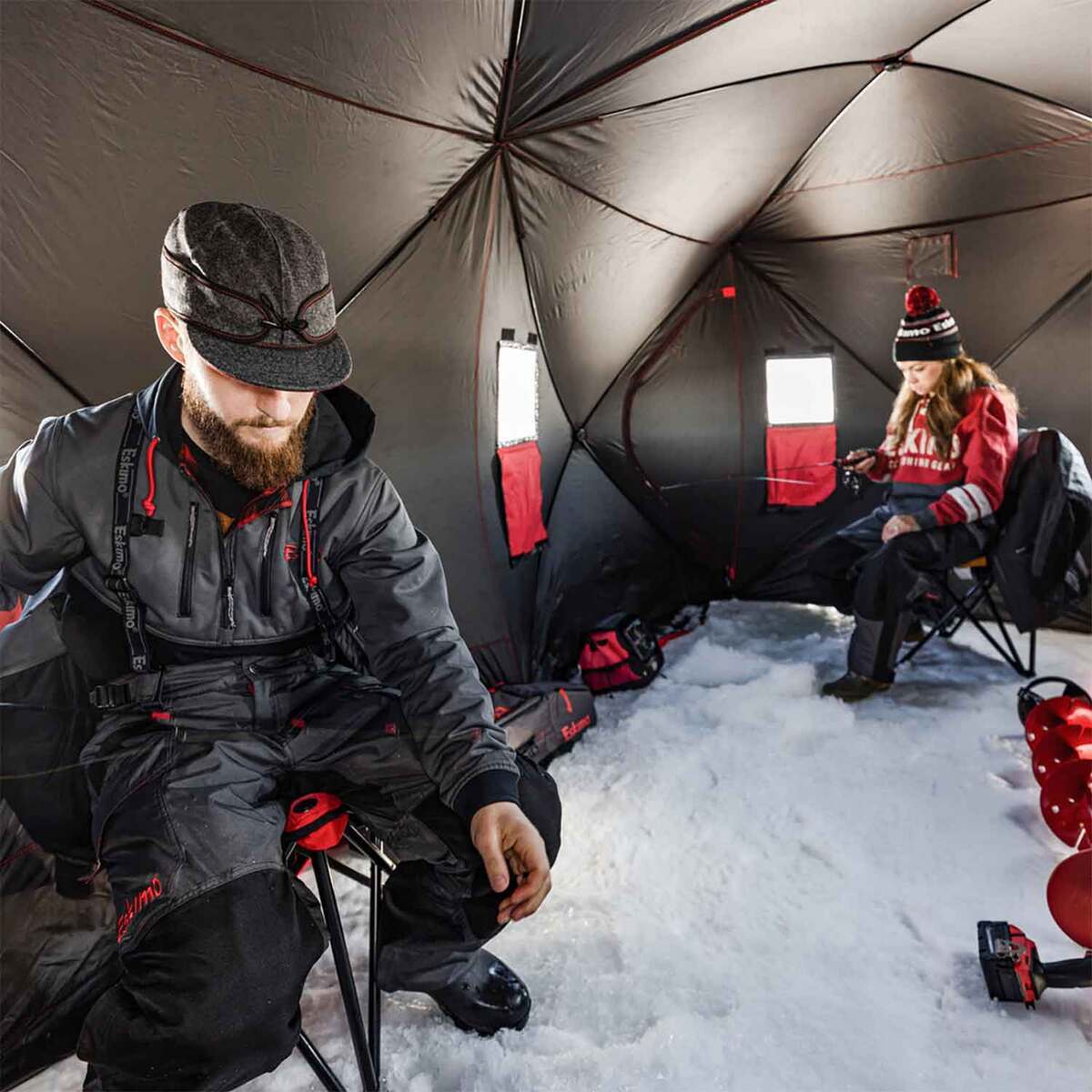 Eskimo Fish Rack Eskimo Quickfish 6 Hub Ice Fishing Shelter - Red | Sportsman's Warehouse