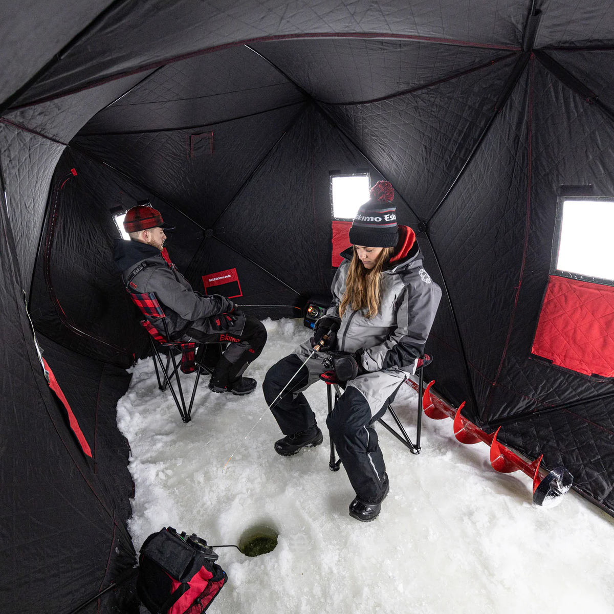 Eskimo Quickfish 6i Hub Ice Fishing Shelter - Red Eskimo Quickfish 6i Hub Ice Fishing Shelter - Red