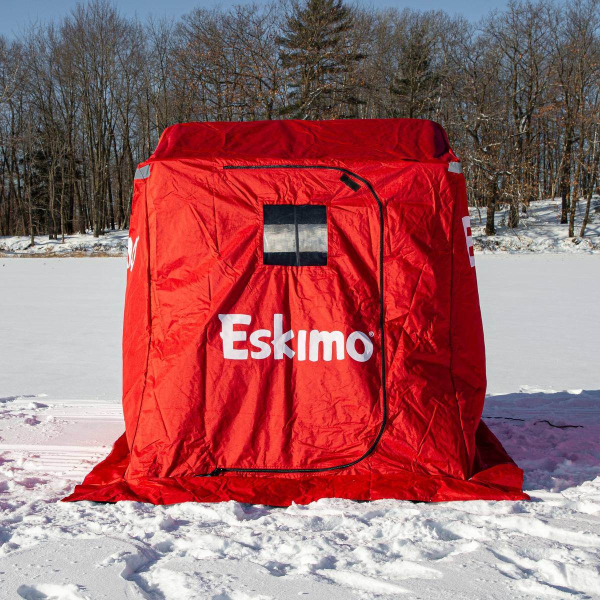 Ice Shanty Eskimo Wide Thermal Sled Shelter, Insulated, Red Ice