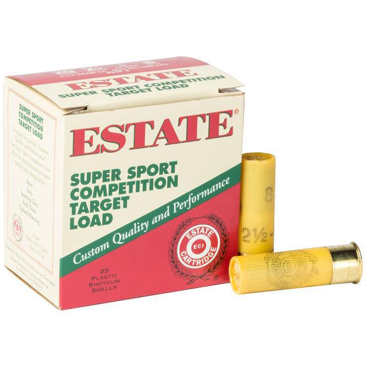 Estate Super Sport Competition 20 Gauge 2-3/4in #8 7/8oz Target Shotshells - 25 Rounds Estate Super Sport Competition 20 Gauge 2-3/4in #8 7/8oz Target Shotshells - 25 Rounds