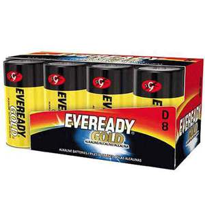 Eveready Gold 8 Pack Alkaline D Batteries