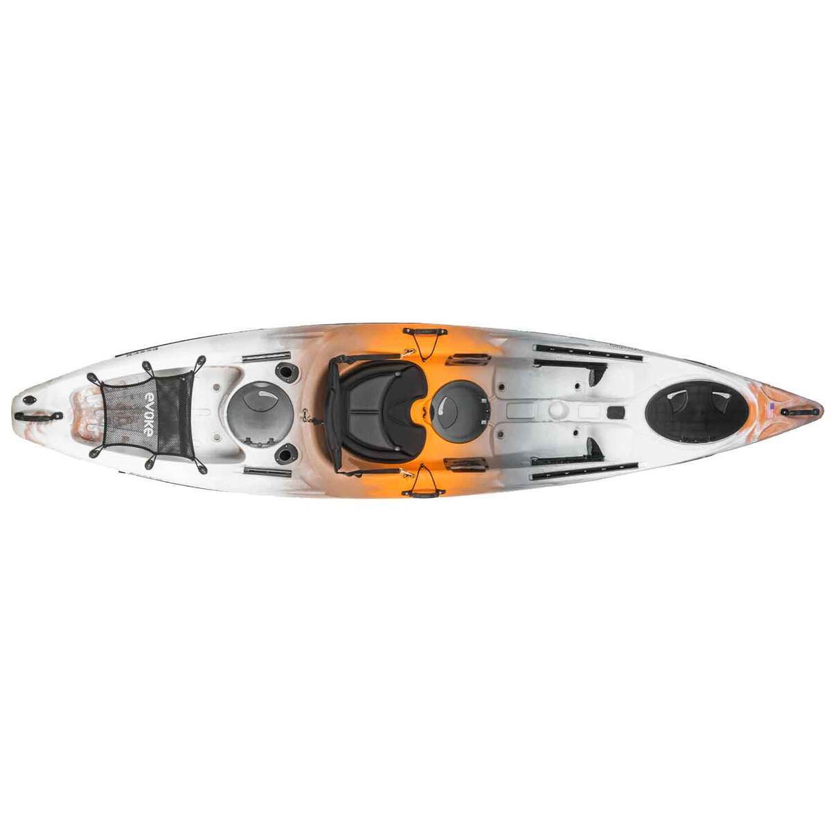 Evoke Essex 120 Sit-On-Top Kayak Package - 12.3ft White/Orange - White, Orange, and Black Evoke Essex 120 Sit-On-Top Kayak Package - 12.3ft White/Orange - White, Orange, and Black