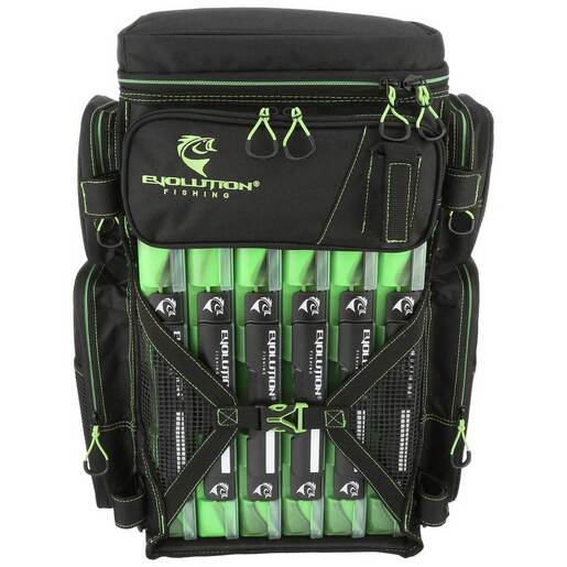 SpiderWire Fishing Tackle Bag Black With Green Trim & 5 Pockets