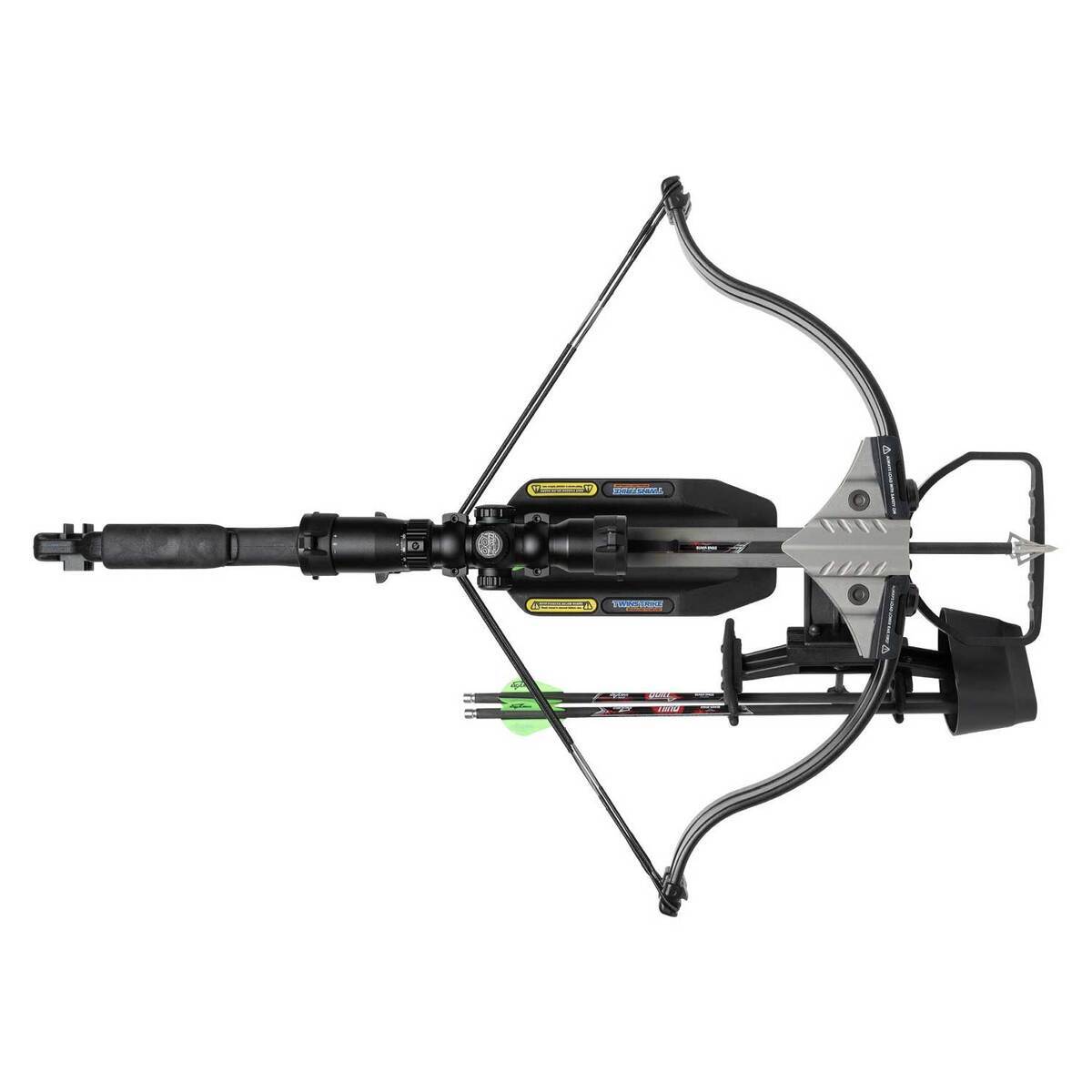 Excalibur TwinStrike TAC2 Black Crossbow - Tact-100 Illuminated Scope Package - Black Excalibur TwinStrike TAC2 Black Crossbow - Tact-100 Illuminated Scope Package - Black