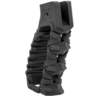 F1 Firearms With Finger Grooves And Paracord Style 2 Skeletonized Black Grip - Black