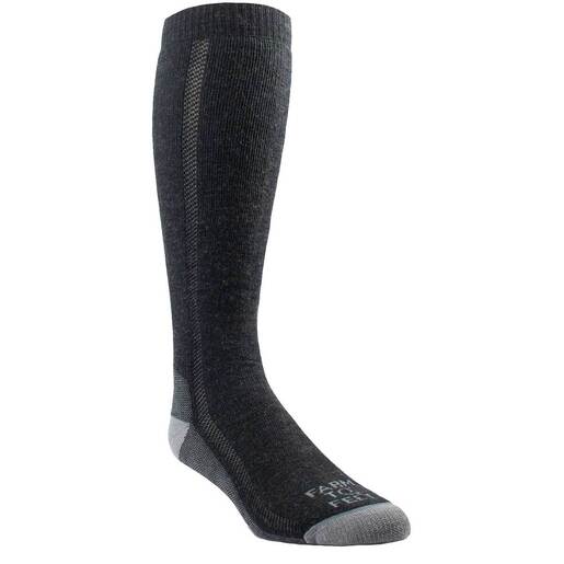 Farm To Feet Ansonville Full Cushion Over The Calf Fishing Socks - Charcoal Platinum L - Farm To Feet