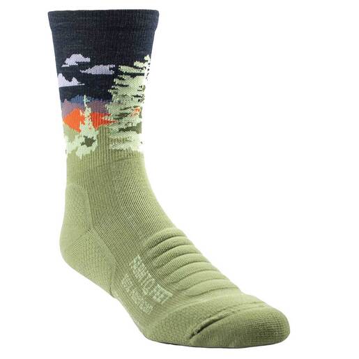 Farm To Feet Cascade Light Targeted Cushion 3/4 Crew Hiking Socks - Mosstone L - Farm To Feet