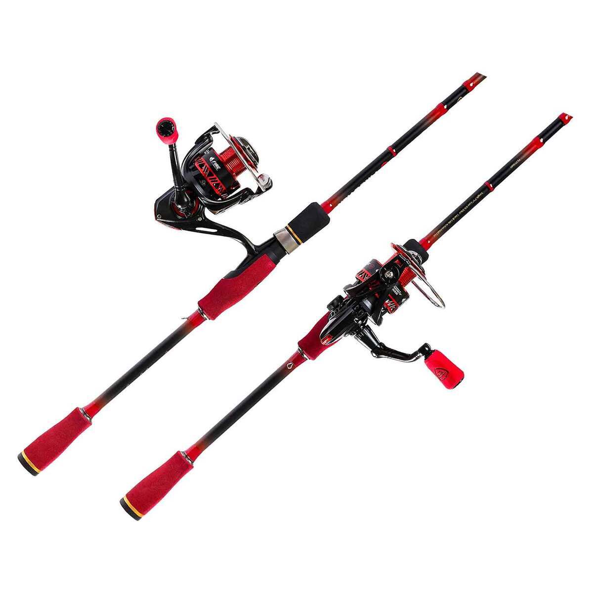 Favorite Fishing Fire Stick Spinning Combo - 7ft 1in, Medium Heavy Power - Black/Red Favorite Fishing Fire Stick Spinning Combo - 7ft 1in, Medium Heavy Power - Black/Red