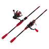Favorite Fishing Fire Stick Spinning Combo - 7ft 1in, Medium Heavy Power - Black/Red