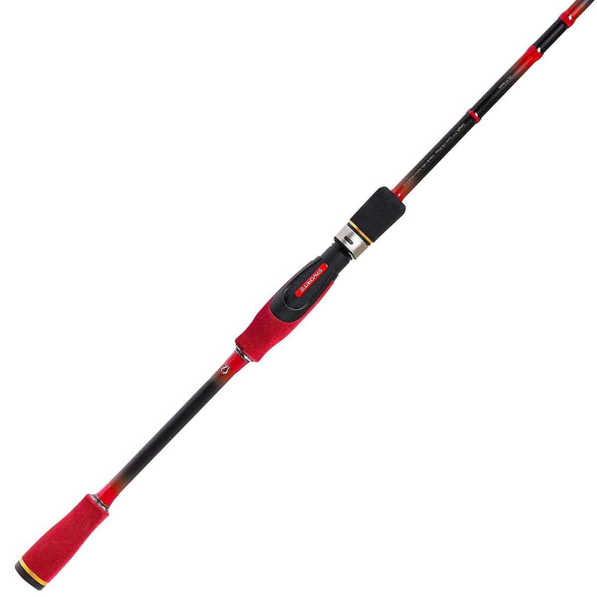 Favorite Fishing Fire Stick Spinning Combo - 7ft 1in, Medium Heavy Power - Black/Red Favorite Fishing Fire Stick Spinning Combo - 7ft 1in, Medium Heavy Power - Black/Red