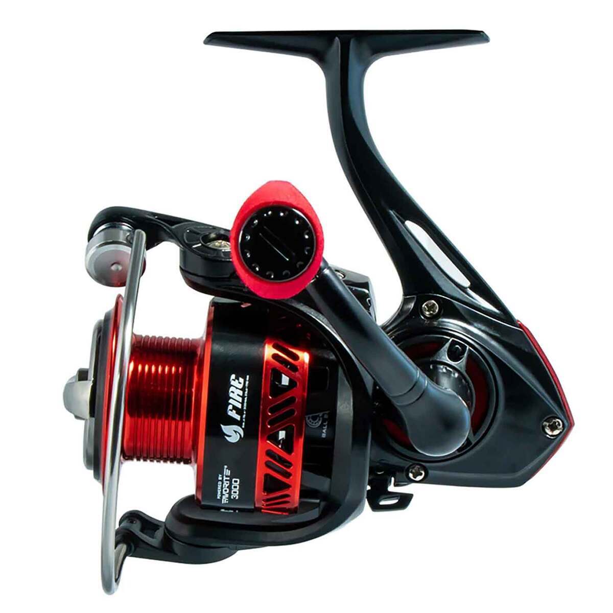 Favorite Fishing Fire Stick Spinning Combo - 7ft 1in, Medium Heavy Power - Black/Red Favorite Fishing Fire Stick Spinning Combo - 7ft 1in, Medium Heavy Power - Black/Red