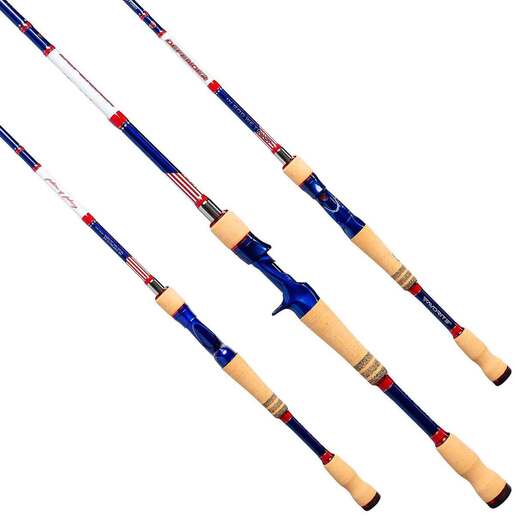 Favorite Fishing USA Defender Soleus Casting Combo – Blue/Red